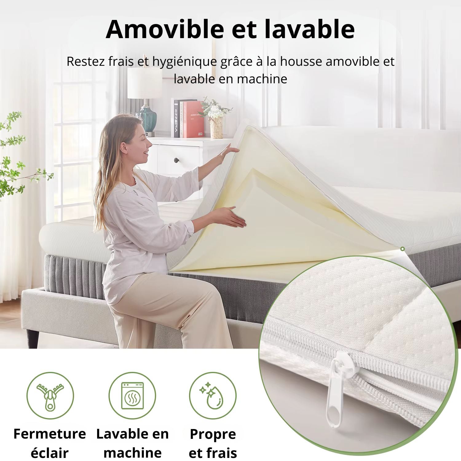 Surmatelas Orthopédique Confortable blanc