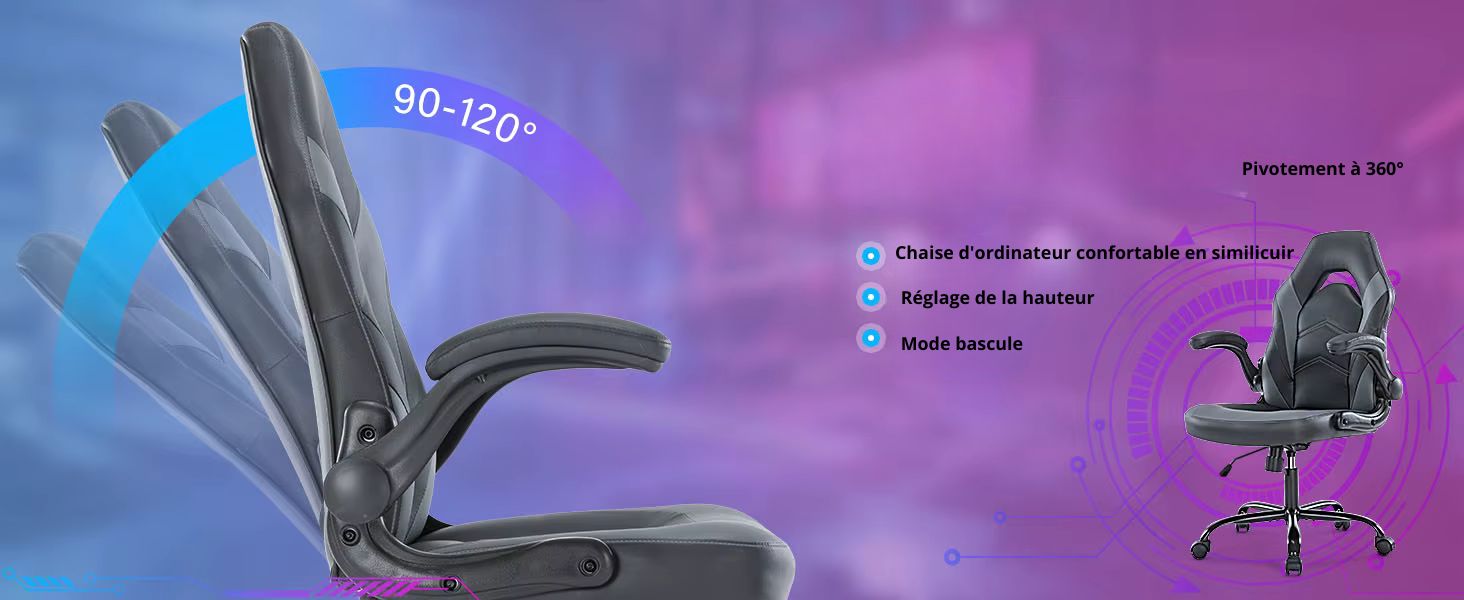 Chaise De Bureau Ergonomique Gaming Gamme De Couleurs