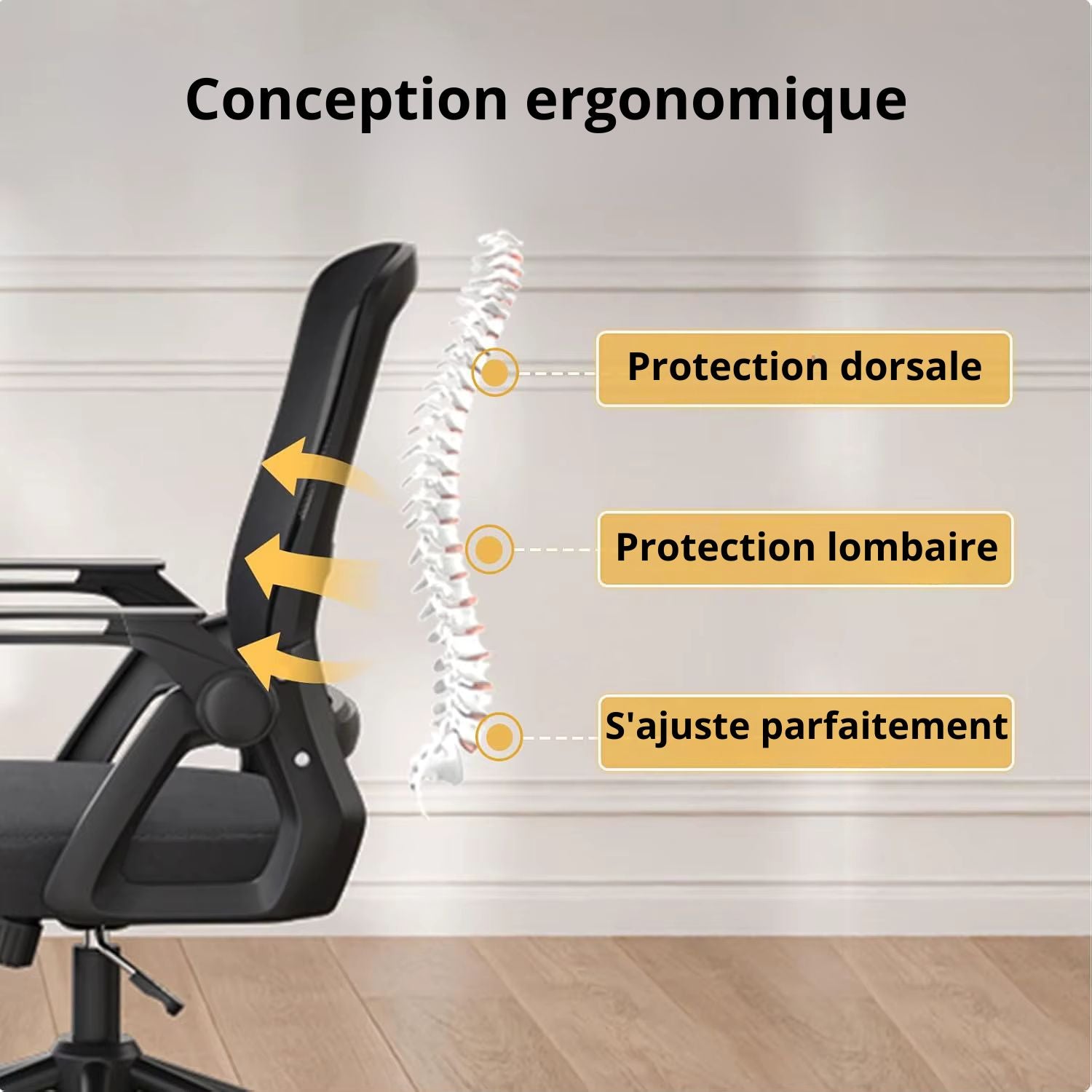 Chaise De Bureau Ergonomique Gris/ Noir/ Rose