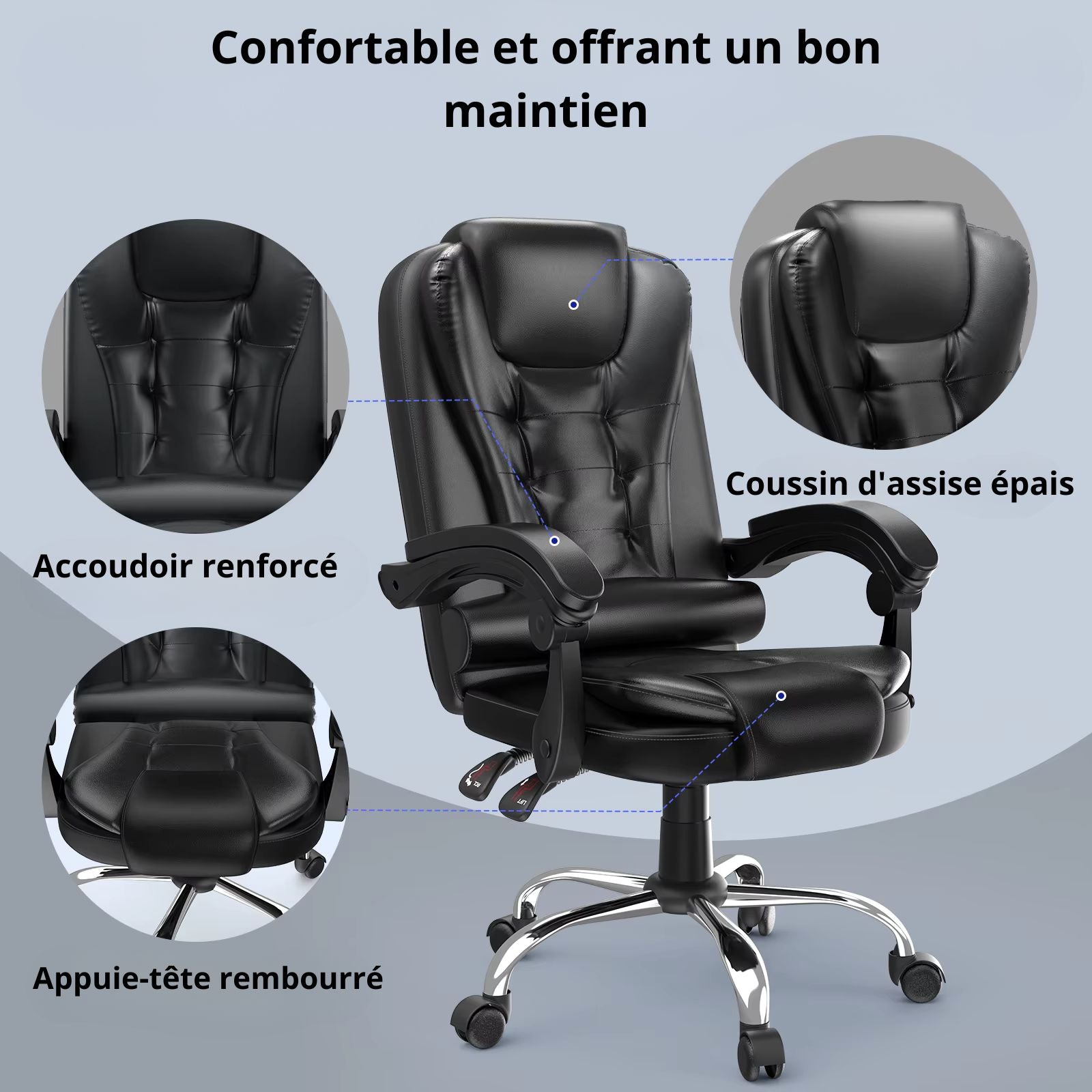 Chaise De Bureau Ergonomique Noir Ou Gris