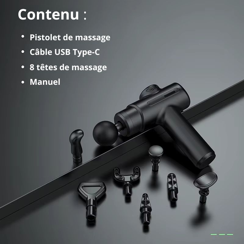Pistolet De Massage Musculaire Noir 1 Tête