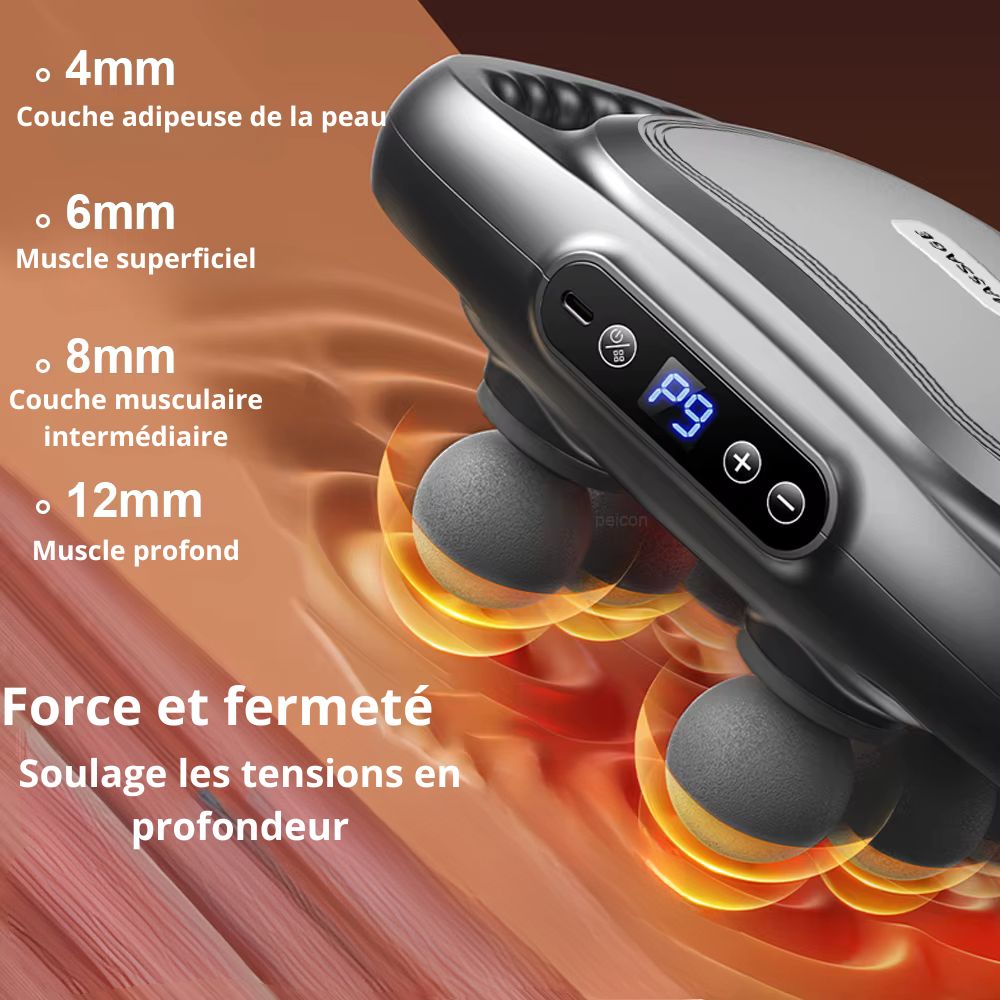 Pistolet De Massage Musculaire Noir Ou Blanc à 6 Tête