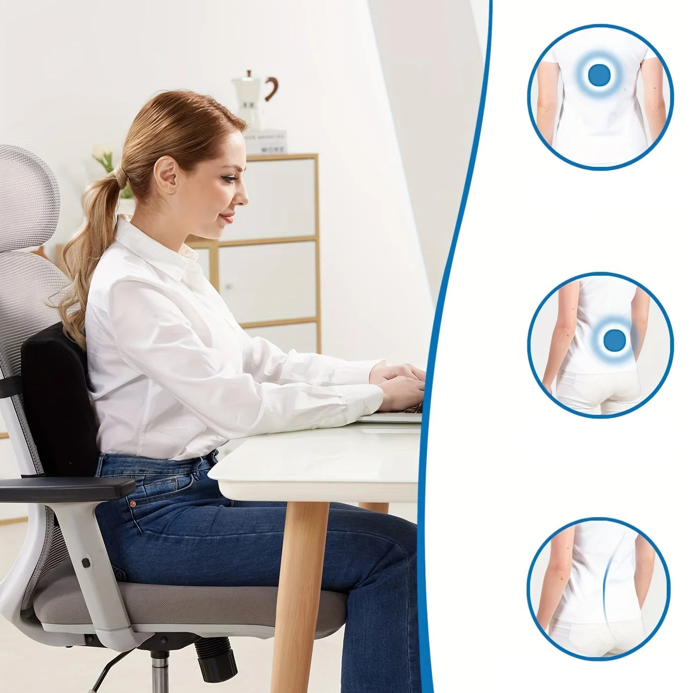 Coussin Lombaire Ergonomique Gris Ou Noir