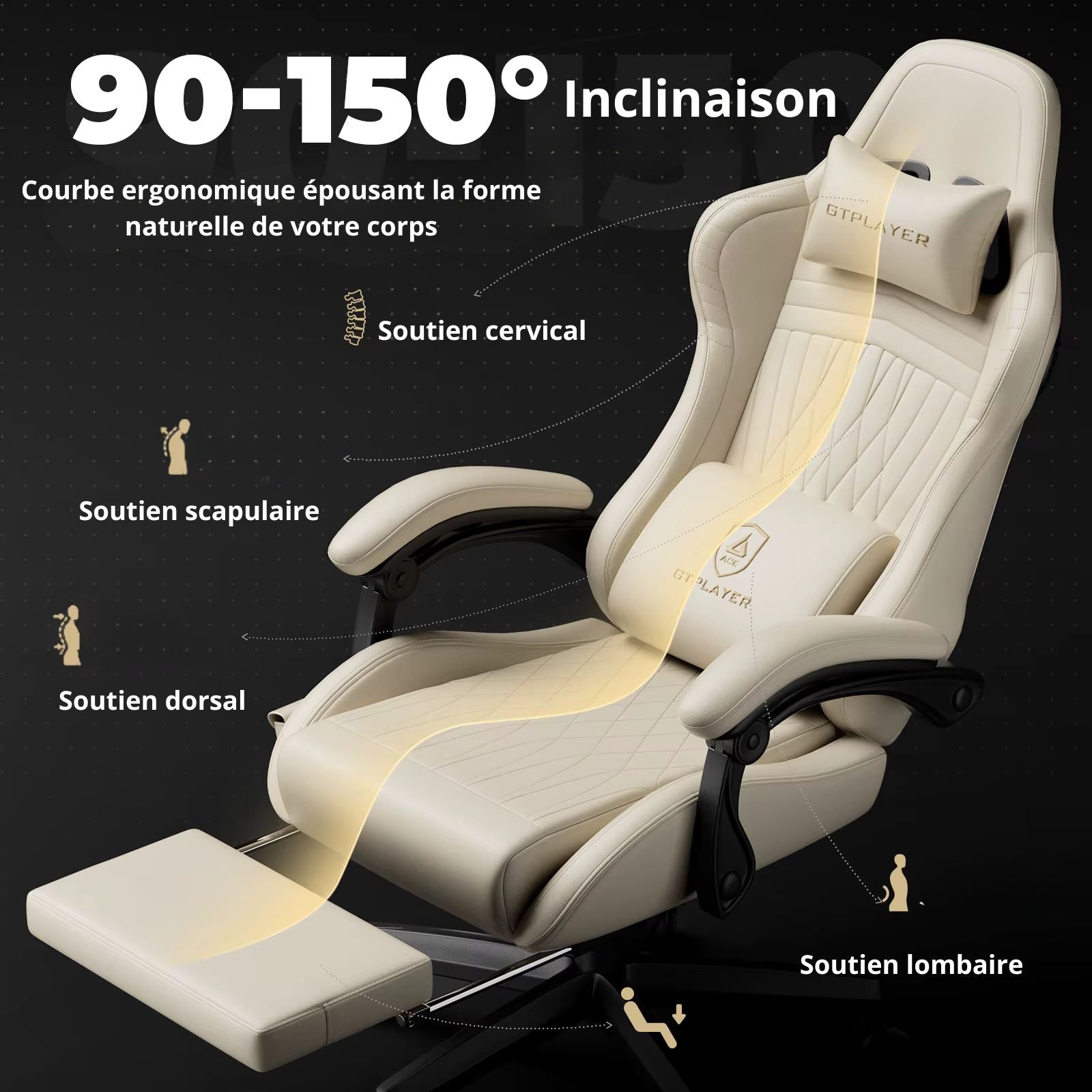 Chaise De Bureau Ergonomique Gaming Gamme De Couleurs