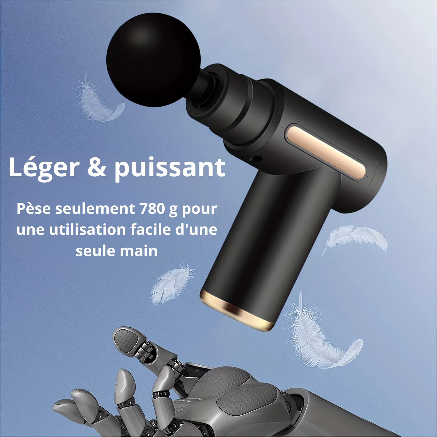 Pistolet De Massage Noir 1 Tête