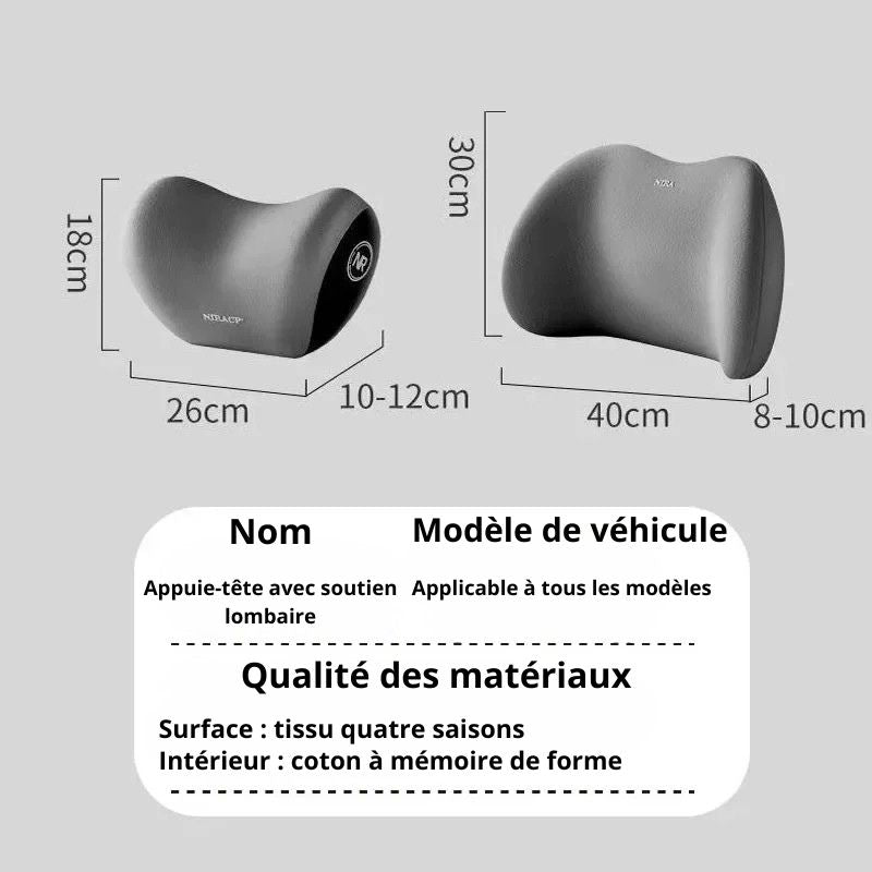 Ensemble Coussin Lombaire Et Appui-Tête Gamme De Couleurs