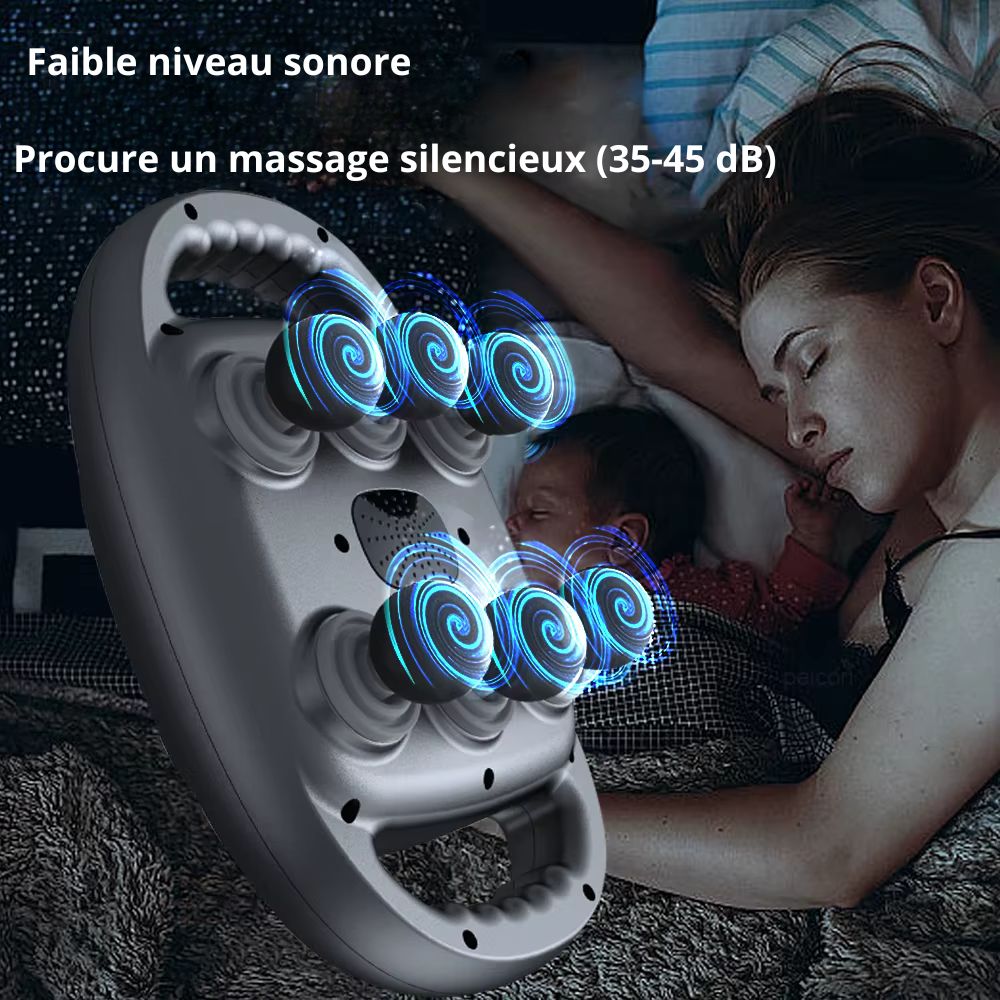 Pistolet De Massage Musculaire Noir Ou Blanc à 6 Tête