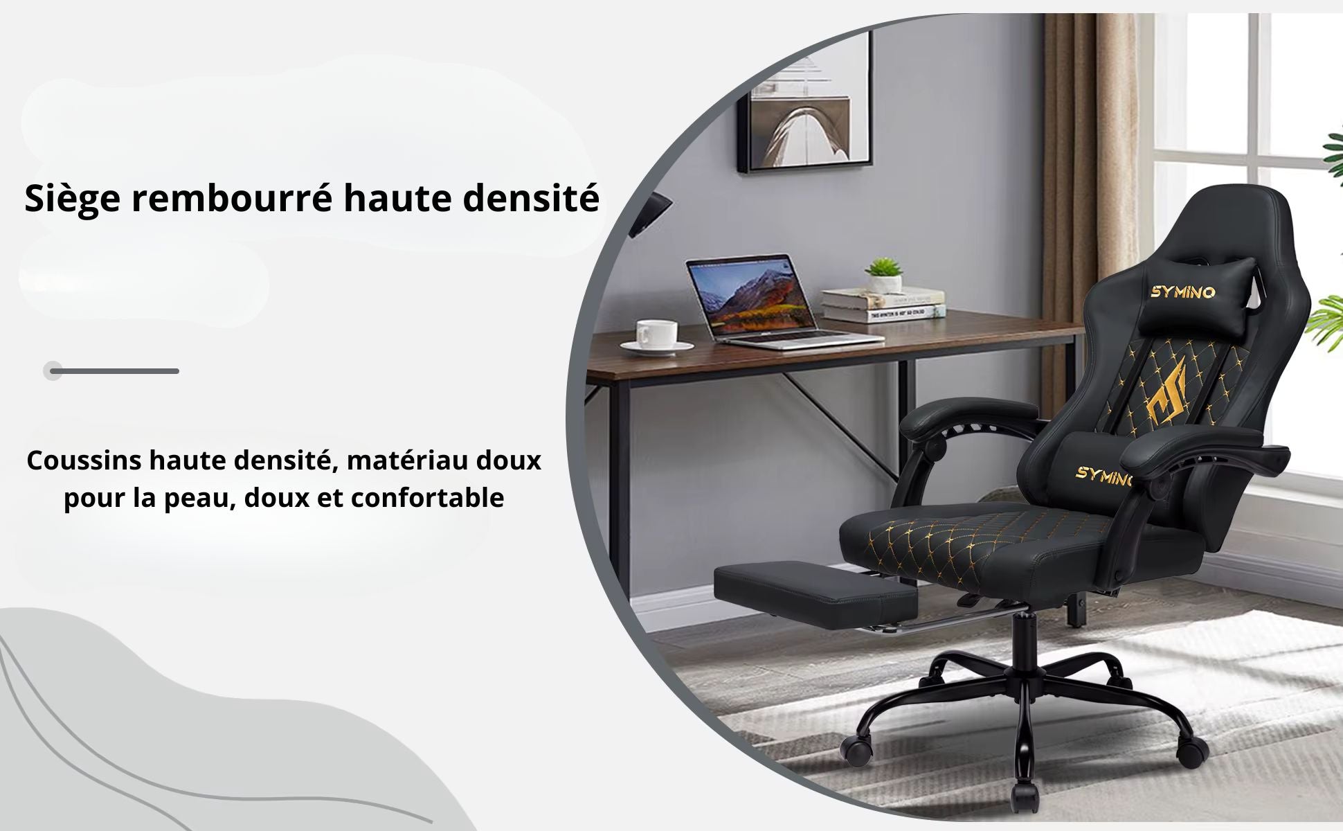 Chaise De Bureau Ergonomique Gaming Gris Ou Noir