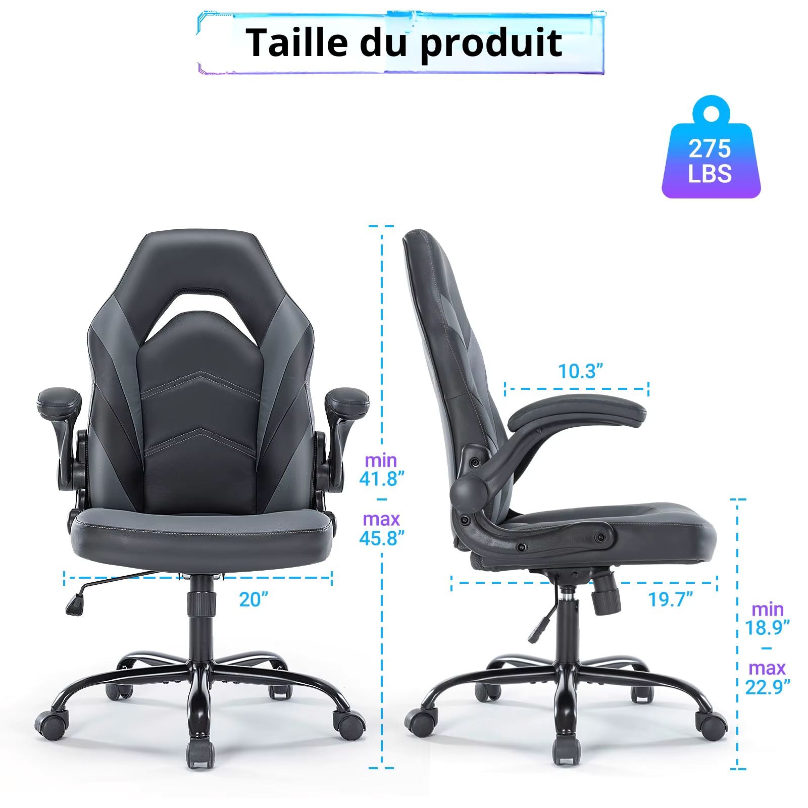 Chaise De Bureau Ergonomique Gaming Gamme De Couleurs