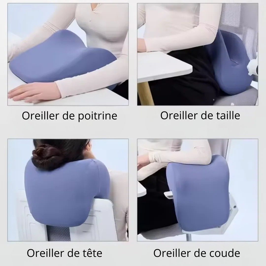 Appui-tête Coussin Ergonomique Bleu Ou Gris