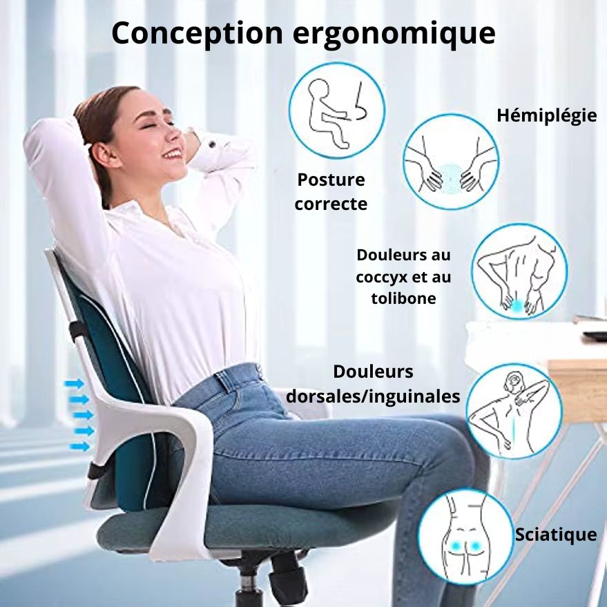 Coussin Lombaire Ergonomique Noir