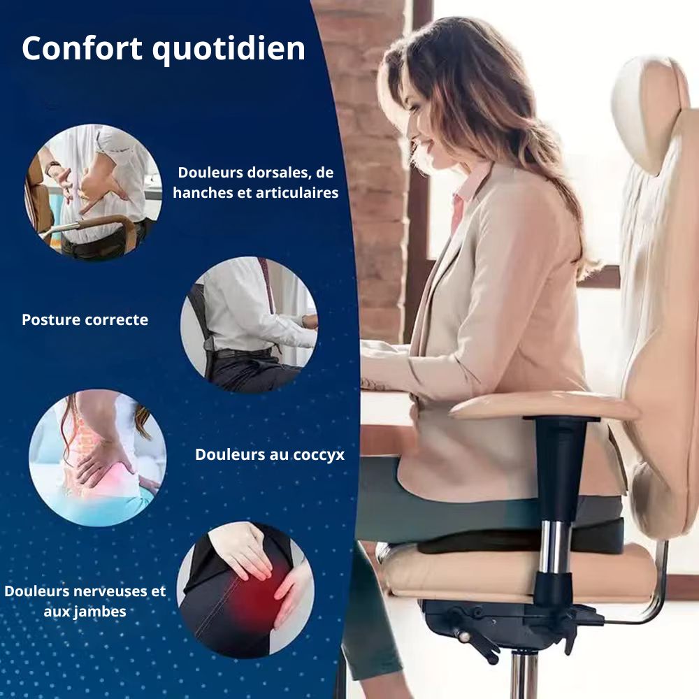 Coussin Lombaire Ergonomique Noir Ou Gris