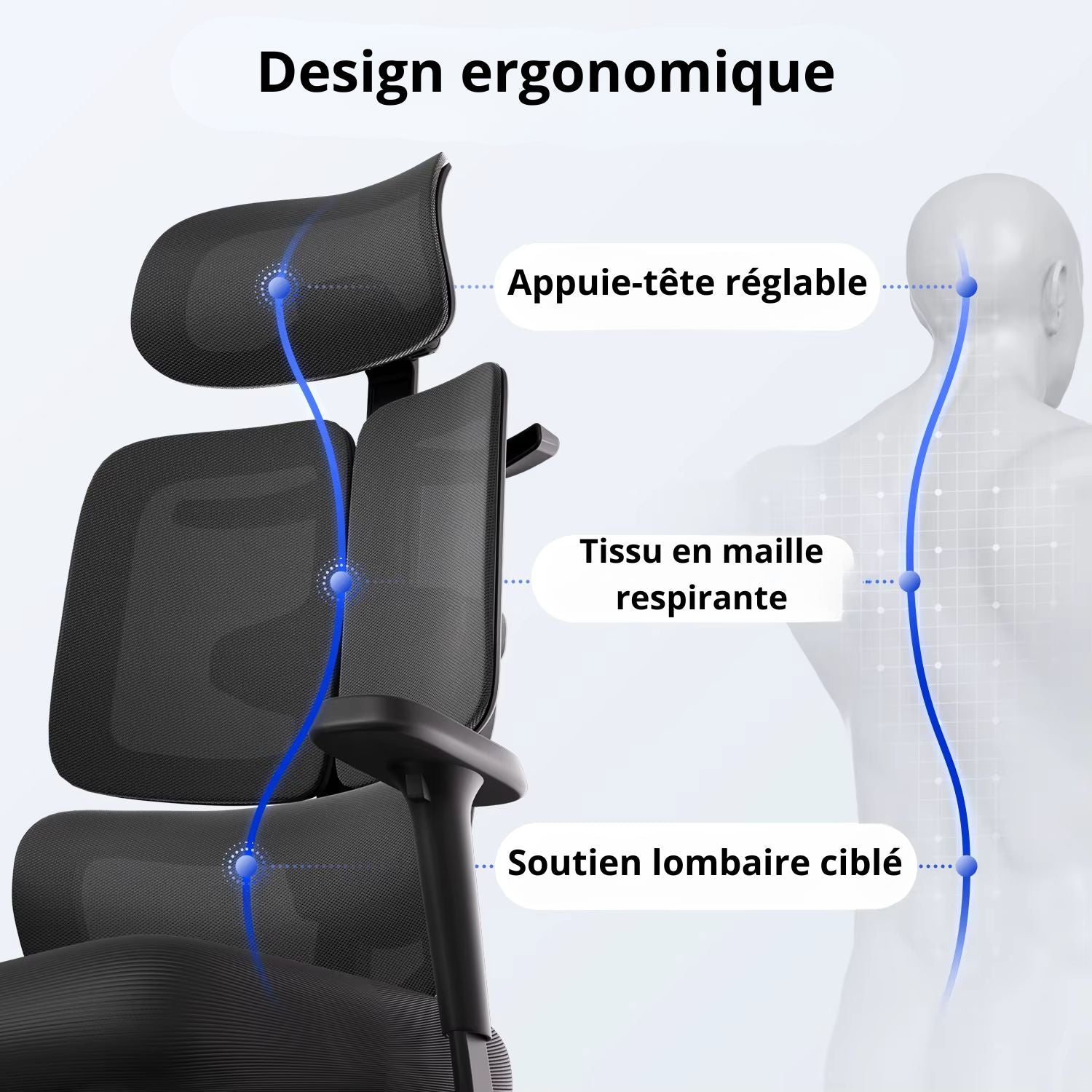 Chaise De Bureau Ergonomique Noir