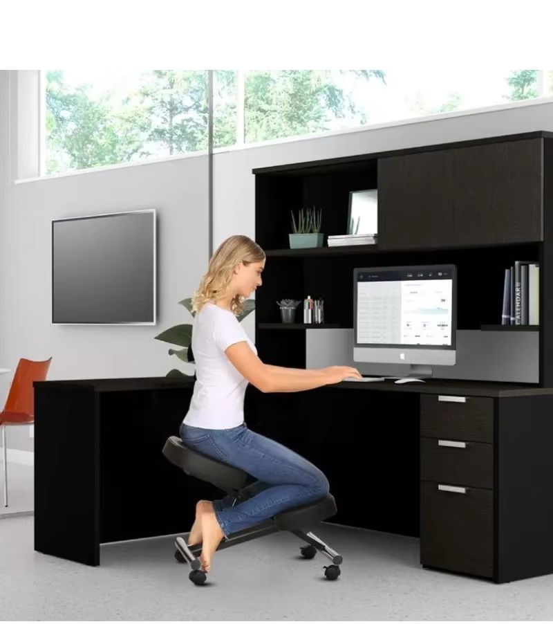 Chaise De Bureau Ergonomique à Genoux Noir