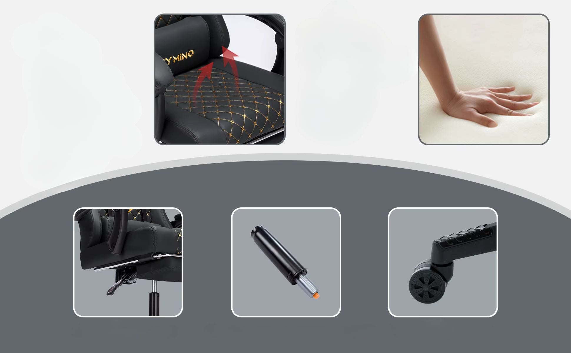 Chaise De Bureau Ergonomique Gaming Gris Ou Noir