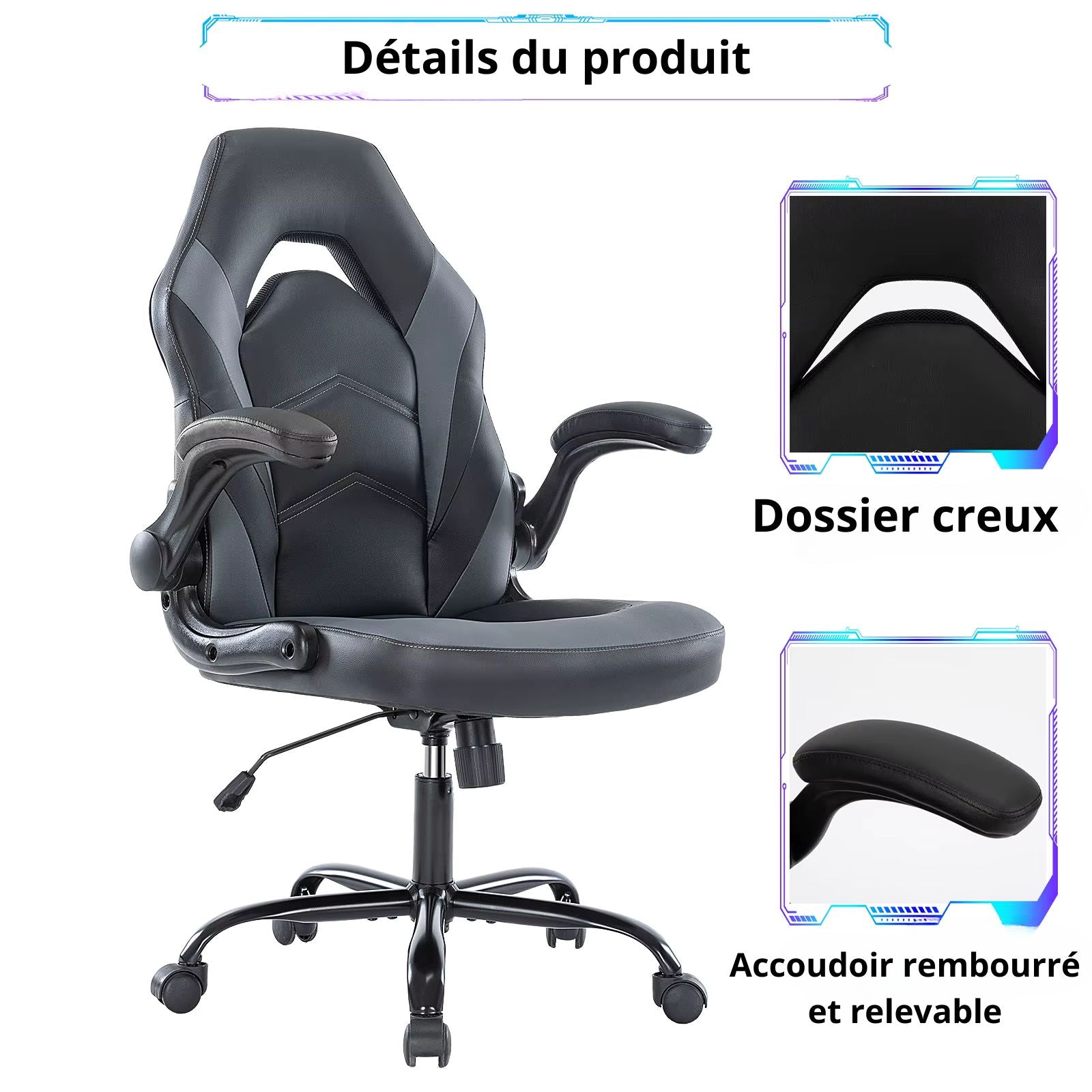 Chaise De Bureau Ergonomique Gaming Gamme De Couleurs