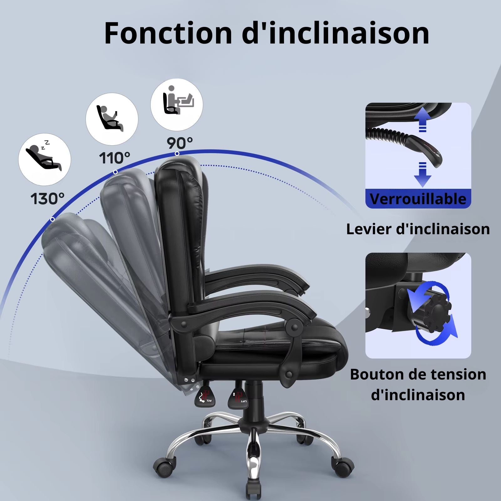 Chaise De Bureau Ergonomique Noir Ou Gris