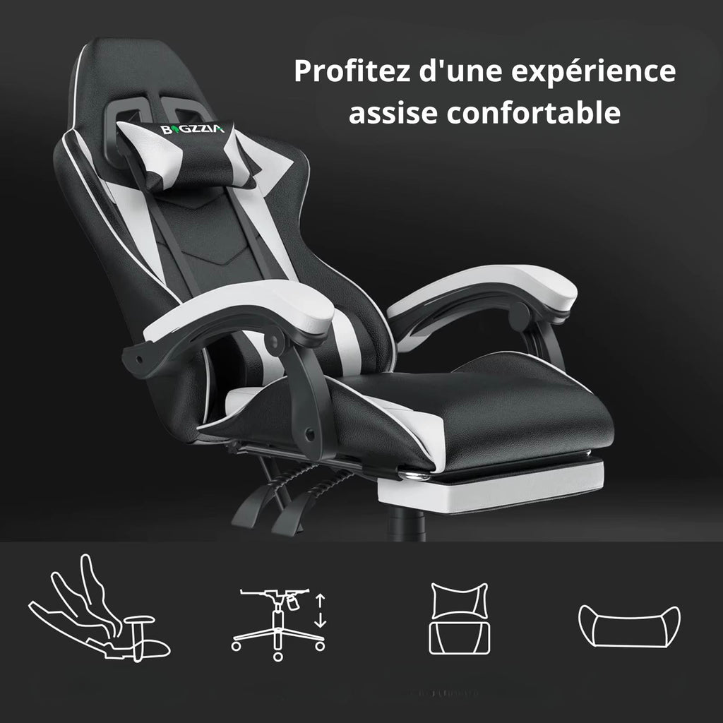 Chaise De Bureau Ergonomique gamer Blanc / Noir/ Rouge/ Bleu