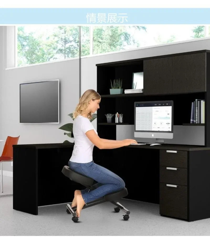 Chaise De Bureau Ergonomique à Genoux Noir