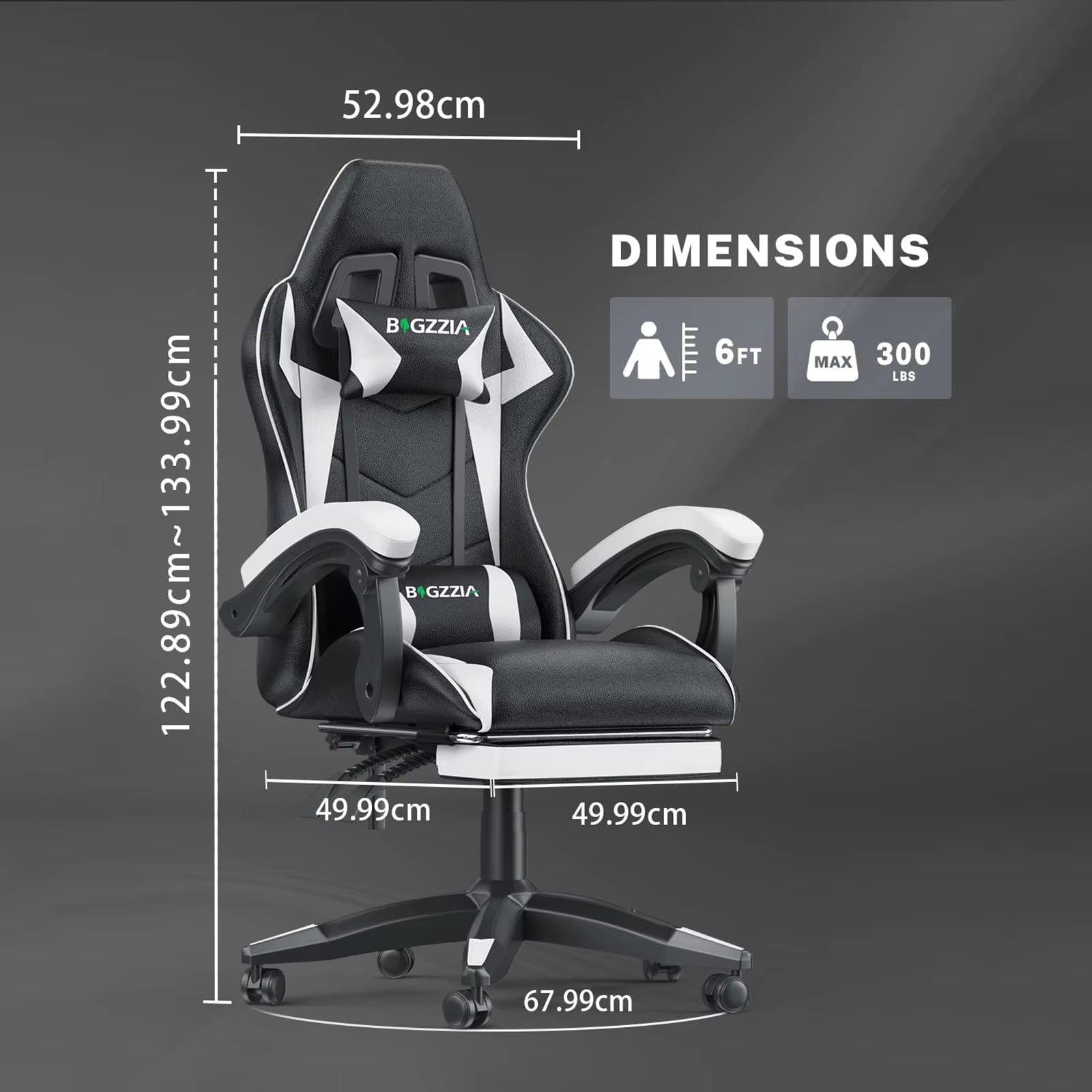 Chaise De Bureau Ergonomique gamer Blanc / Noir/ Rouge/ Bleu