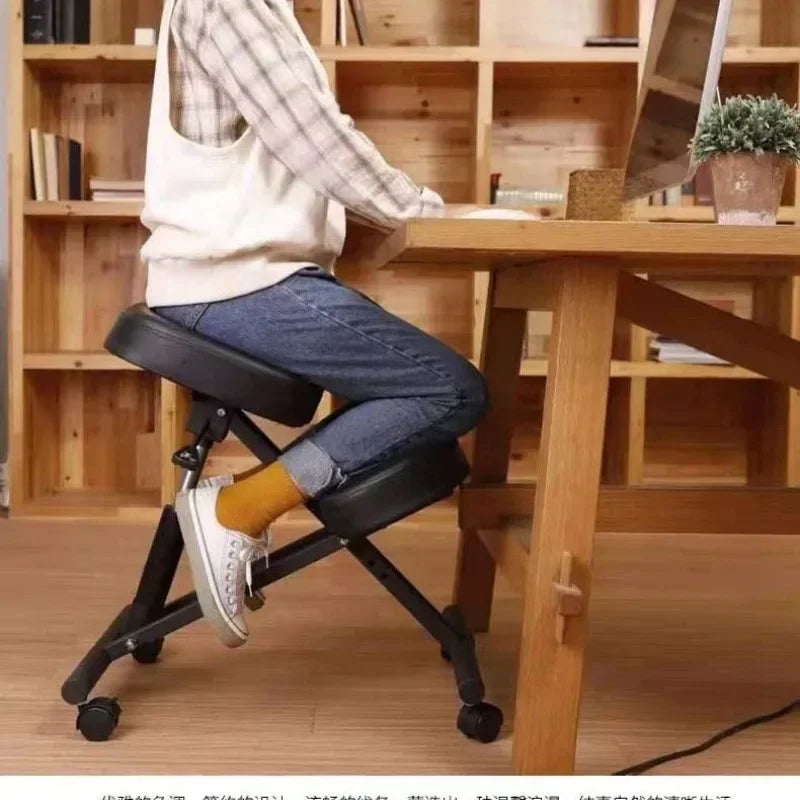 Chaise De Bureau Ergonomique à Genoux Noir