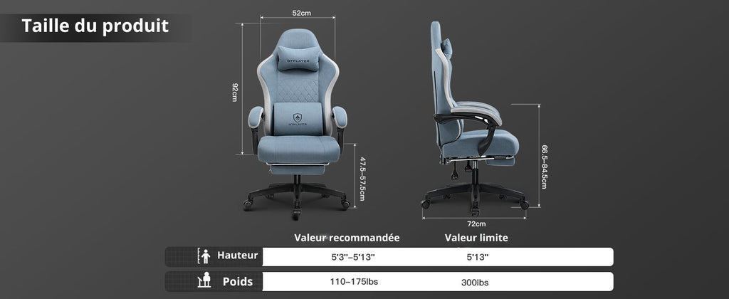 Chaise De Bureau Ergonomique Gaming Gamme De Couleurs